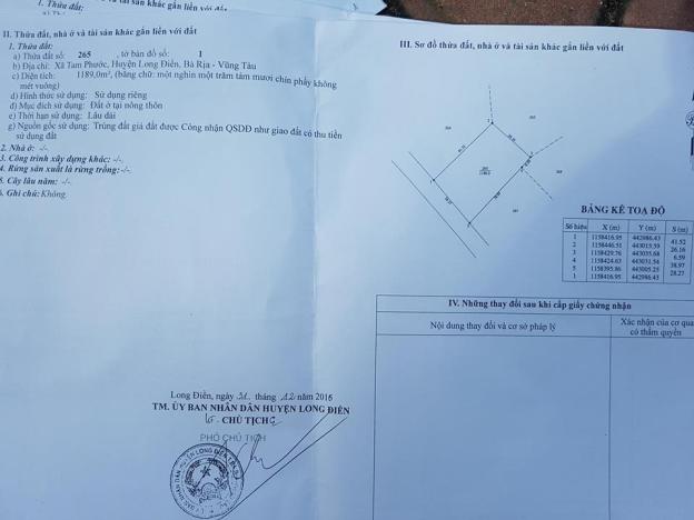 Bán 2.500m2 đất thổ cư mặt tiền đường nhựa xã An Ngãi huyện Long Điền 6341474