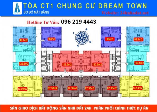 Bán suất ngoại giao CC Dream Town full nội thất giá 16,5tr/m2 6577574