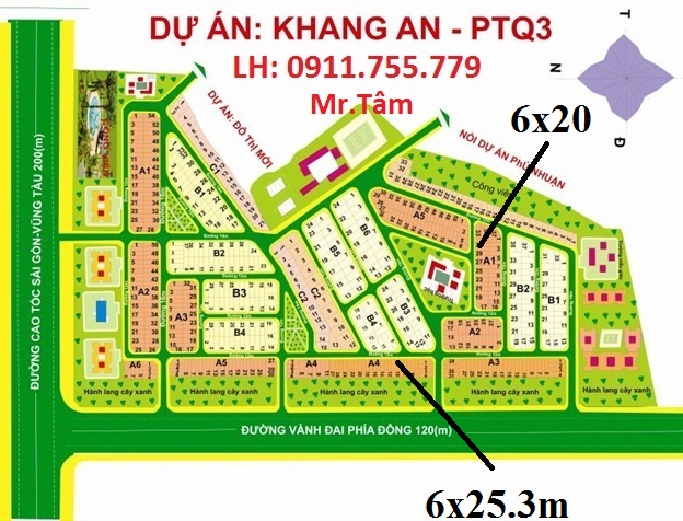 Tôi cần bán lô A4 đường số 6 trục chính dự án Khang An 7069169