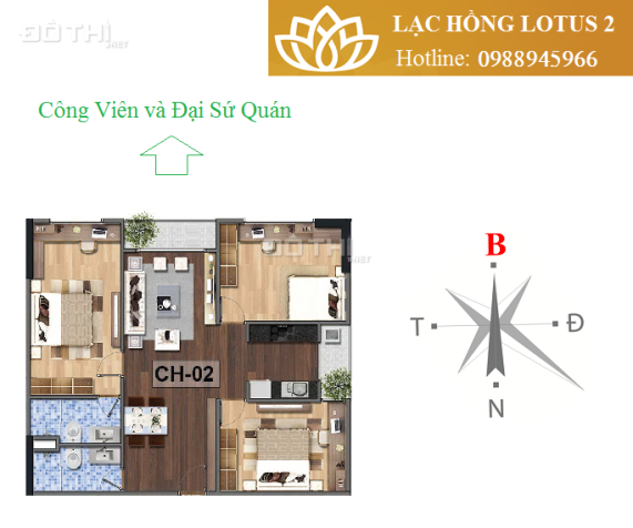 Bán nhanh căn 03 tầng 19 tòa Lạc Hồng Lotus 2 Ngoại Giao Đoàn 7058663