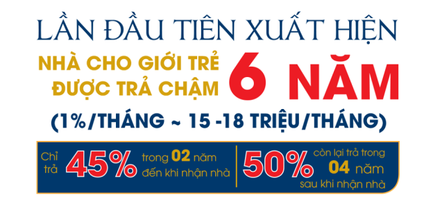 Căn hộ cho giới trẻ TT 45% nhận nhà, trả chậm 6 năm, TT nhanh CK 5 đến 7%, NH hỗ trợ đến 70% 7273090