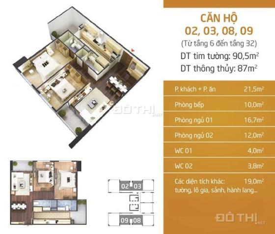 Chính chủ bán căn hộ hot nhất KĐT, DT 87m2 2PN, NT cao cấp, view Tây Hồ Tây, giá 2.79 tỷ 7164200