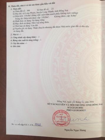 Cần bán đất xã Long Phước, H. Long Thành, Đồng Nai, 110m2, giá 320tr, sổ hồng chính chủ 7274022