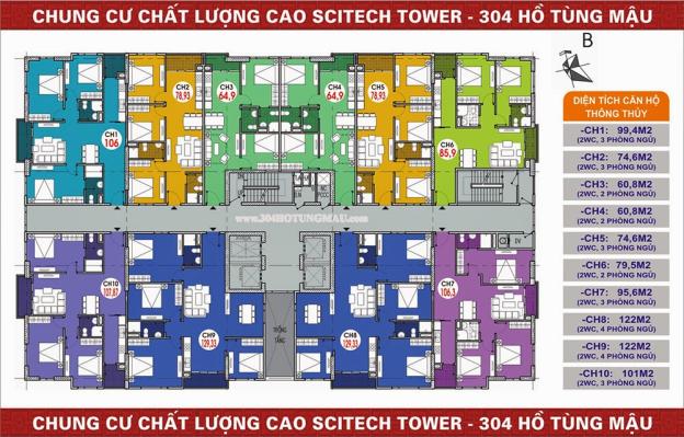Bán chung cư 304 Hồ Tùng Mâụ- Scitech Tower căn 10 tầng 12, diện tích 101m2, giá 20tr/m2 7303382