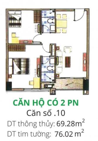 Bán căn hộ Khuông Việt, Q.Tân Phú, DT 68m2, 2PN giá 1.3tỷ, TT chỉ 50% nhân nhà, LH 0909.405.686 7332974