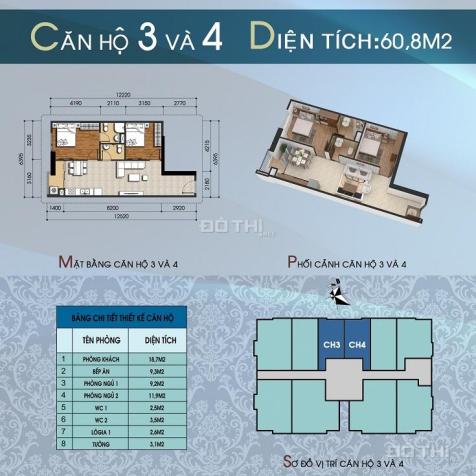 Chính chủ bán căn hộ 304 Hồ Tùng Mậu, DT=60,8m2, P1203, giá 23tr/m2, full nội thất 7339867
