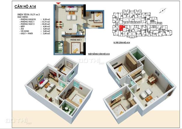 Chính chủ bán gấp Era Lạc Long Quân 2PN, 3A14, 56m2, giá 1.5 tỷ 7353576