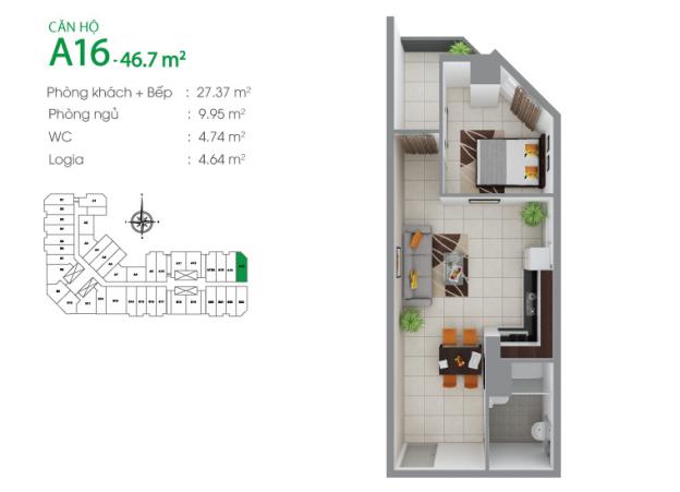 Bán căn hộ chung cư tại dự án căn hộ 8X Đầm Sen, Tân Phú, Hồ Chí Minh diện tích 64m2 giá 1 tỷ 7373430