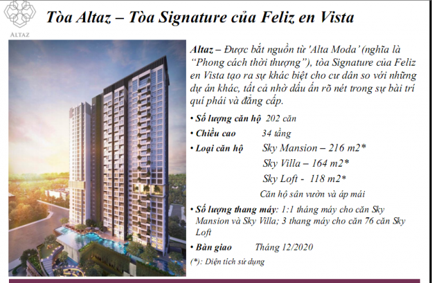 Feliz En Vista - mở bán toà Altaz - Căn hộ Duplex 3PN, Sky Villa, sky Mansion. PKD 0906626505 7365777