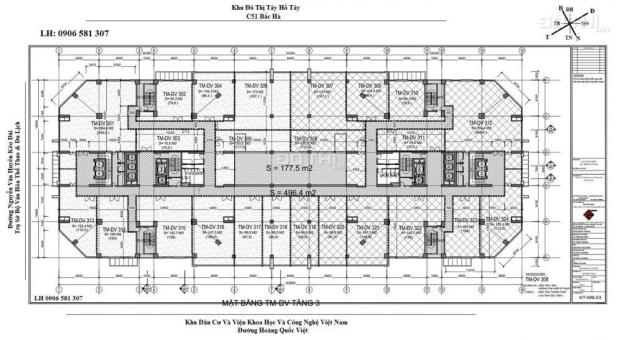 Sàn TM chung cư Học Viện Quốc Phòng 18-20 tr/m2, LH 0906581307 7375047