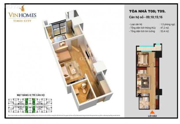 Bán căn hộ chung cư tại dự án Times City, Hai Bà Trưng, Hà Nội diện tích 53.4m2 giá 2 tỷ 7381929