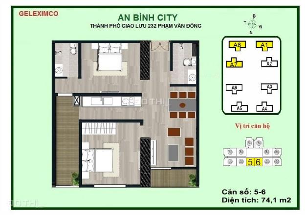 Bán căn hộ chung cư tại dự án An Bình City, Bắc Từ Liêm, Hà Nội diện tích 74m2 giá 27 triệu/m² 7393856