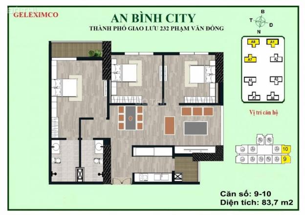Bán căn hộ chung cư tại dự án An Bình City, Bắc Từ Liêm, Hà Nội diện tích 74m2 giá 27 triệu/m² 7393856