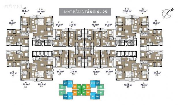 Bán căn hộ 2 mt đường P.Nhân Chính, gần BigC, trường Amsterdam, CV Nhân Chính giá từ 2 tỷ/68m2 7411100