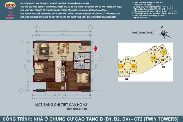 Chính chủ cần bán căn 67.4m2 tòa B1B2 Linh Đàm giá rẻ 7424030