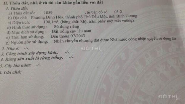 Cần bán lô đất 400 Tr đường nhựa 6m. Tại P. Định Hoà, Thủ Dầu Một, Bình Dương 7432166