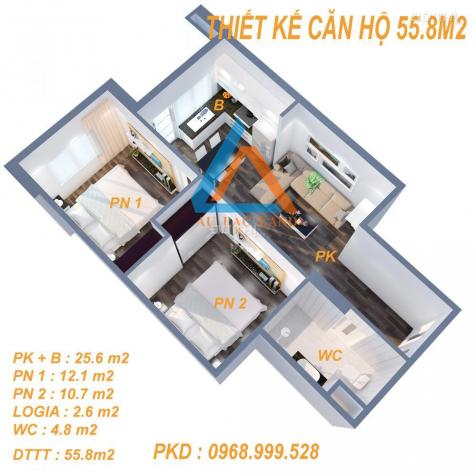 Bán căn hộ chung cư tại dự án Mipec Highrise, Hà Đông, Hà Nội diện tích 55.8m2 giá 14.5 triệu/m² 7471340