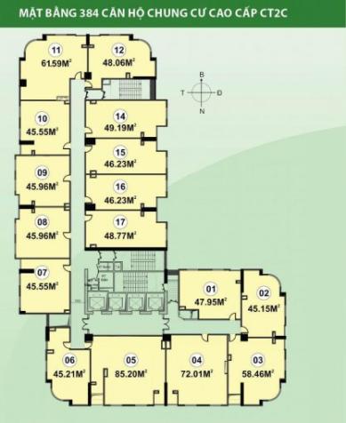 Cần bán gấp căn hộ chung cư CT2C Nghĩa Đô, DT 52.46m2, tầng 1503, giá: 27 triệu/m2. LH 0981129026 7556898