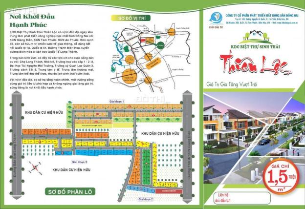 Bán đất nền giá rẻ Tam Phước, Biên Hòa chỉ 1.6 triệu/m2. Gần đường Bắc Sơn Long Thành 7628213