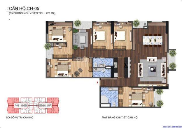 Bán căn hộ penthouse cao cấp DT 228m2, 5PN full nội thất, Tây Hồ giá 27 tr/m2 7636165