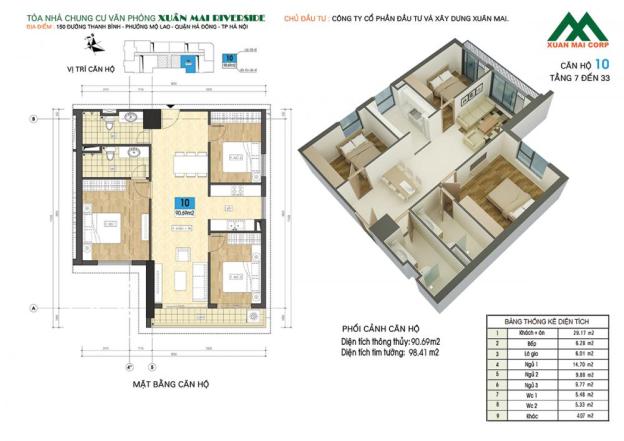 Cực hot, chiết khấu ngay 40 triệu khi mua chung cư Xuân Mai Riv 7710401