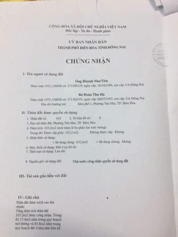 Bán nhà phố Trương Định, phường Tân Mai, thành Phố Biên Hòa, Có 3.5 tấm, 6 pn, giá 5 tỷ 7789044