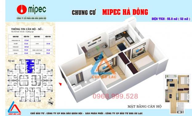 Bán căn hộ 75m2 chung cư Mipec Kiến Hưng, Hà Đông, giá chủ đầu tư 7774592