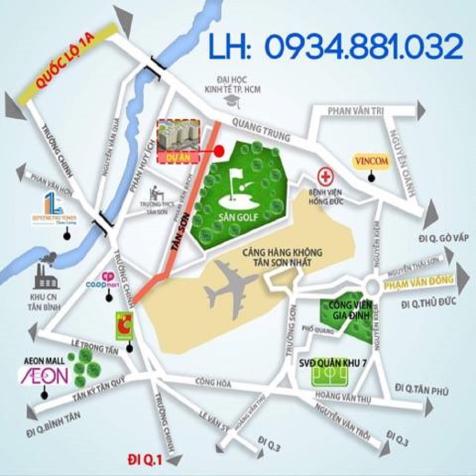 Mặt tiền Tân Sơn, căn hộ 870tr, ngay sân bay tuyến Metro số 2 Q. Tân Bình. 0934.881.032 7893274