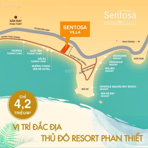 Bán đất nền biệt thự biển Phan Thiết Sentosa Villa 4,3 triệu/m2 trả chậm 16 tháng 0% LS 7792656