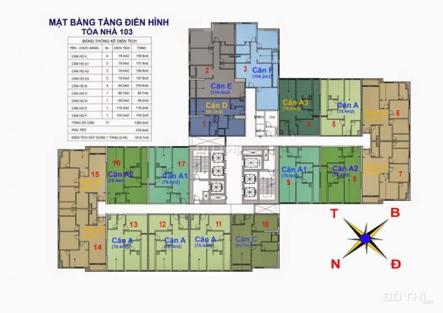 Bán chung cư Goldmark City, 1610: 138,68m2 và tầng 1516: 83,46m2, giá: 24tr/m2. LH 0982.525.423 7804685