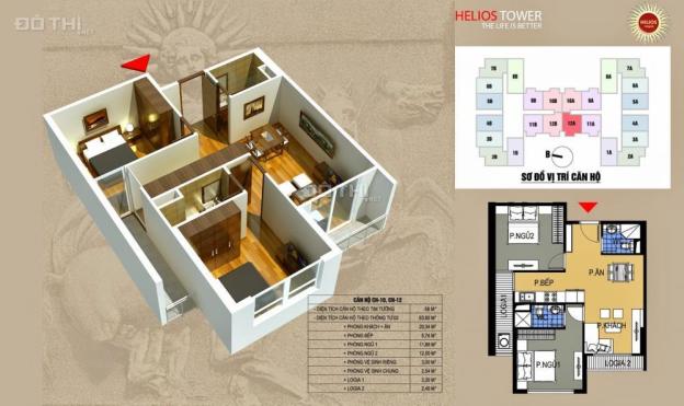 Chính chủ bán căn 68m2, 2 PN Helios 75 Tam Trinh, giá 25 tr/m2 7824178