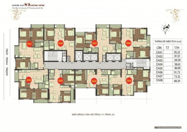 Bán gấp để trả nợ căn nhà tầng 9.02 chung cư 89 Phùng Hưng, Hà Đông, 81.01m2, giá 15tr/m2, có TL 7893074