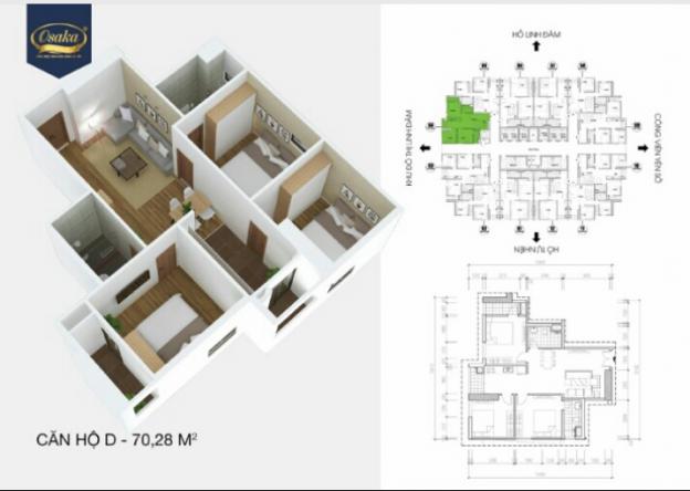 Bán gấp căn hộ toà B 76m2, chung cư Bộ Công An Osaka Hoàng Mai 7935860