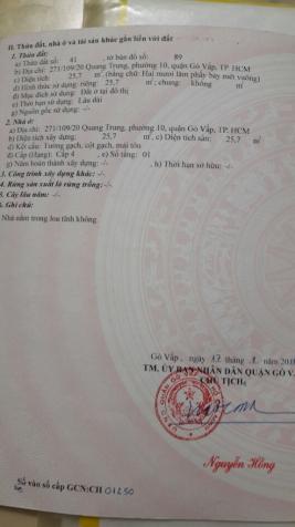 Bán nhà 275/111/22 Quang Trung, Gò Vấp, sau nhà thờ Xóm Thuốc 52m2 7948086