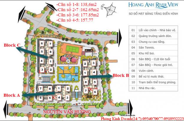 Bán căn hộ Hoàng Anh River View, DT 138m2, 3PN, giá 3.45 tỷ. LH 0902523396 8005381