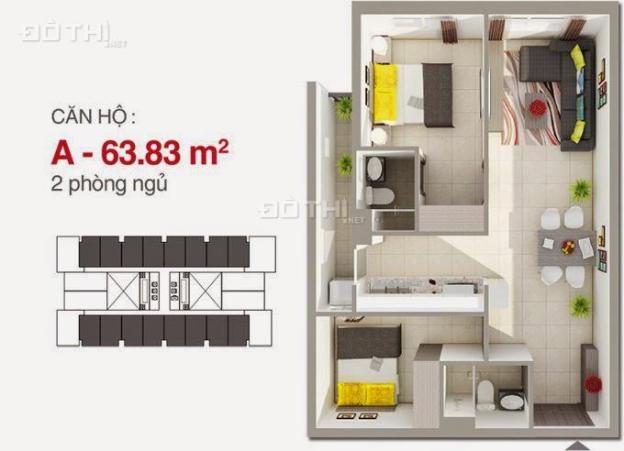 Bán căn hộ chung cư tại dự án căn hộ 8X Rainbow, CĐT Hưng Thịnh, 2 PN 63.83m2  7952704