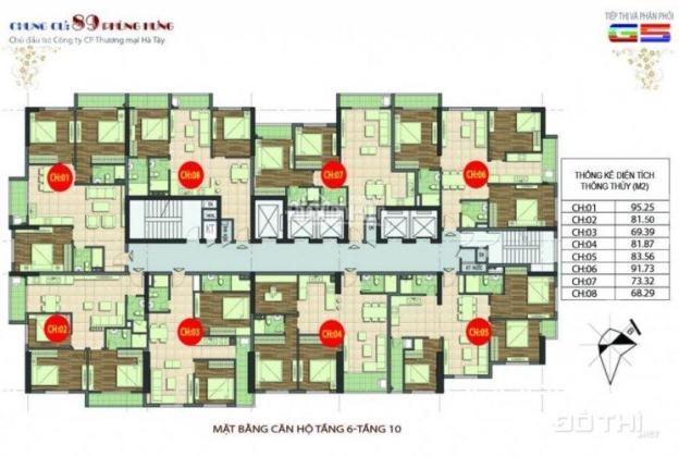 Hot cần bán gấp căn hộ ở 89 Phùng Hưng, căn góc 1805, diện tích 81.01m2, 3PN, 2VS. 0962639814 7956274