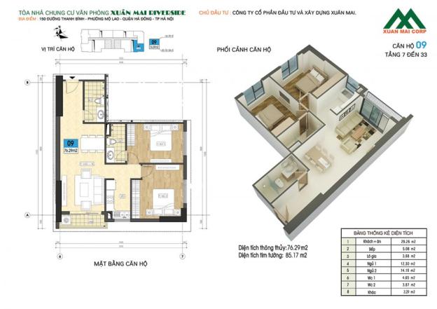 Bán căn hộ trung tâm Làng Việt Kiều Châu Âu, giá 21tr/m2, full nội thất, LS 0%. LH: 097.8601.730 8092896