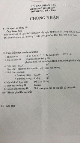 Bán gấp mặt tiền đường Đông Hải 6, Q Ngũ Hành Sơn, DT 7x17.5m, giá 11tr/m2 7964129