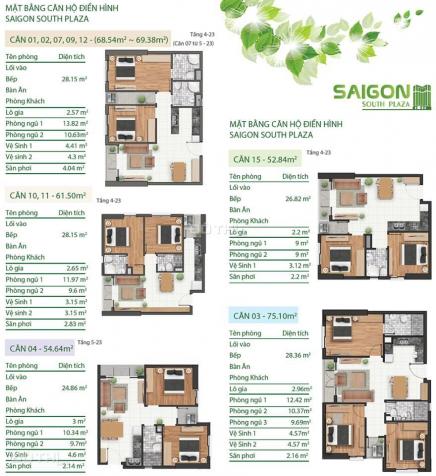 20 suất nội bộ căn hộ Saigon South Plaza Q7 giá từ 20 - 22tr/m2 - 0908187110 7993558