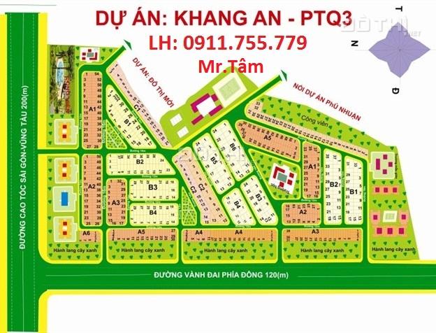 Kẹt tiền bán gấp nền đất KDC Khang An lô A5, dt 109m2, giá 19.5tr/m2. Có bớt chút lộc 7993579