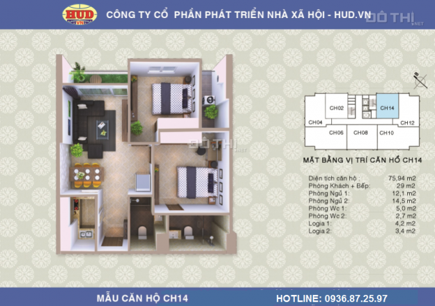 Mua căn hộ chung cư A1CT2 Tây Nam Linh Đàm, ký hợp đồng trực tiếp chủ đầu tư HUD, nhận nhà ở ngay 8057664