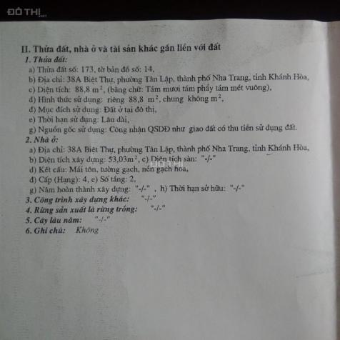 Nhà cấp 4 mặt phố để xây KS cần bán tại 38 Biệt Thự, Tân Lập, Nha Trang, DT 142.3m2, giá 230 tr/m2 8097947