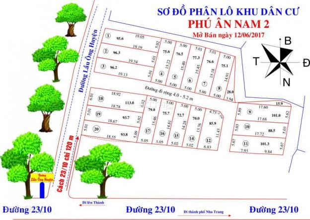 Mở bán đất thổ cư phân lô khu vực Diên An - TT Diên Khánh (Nhanh tay để có lô đẹp và giá rẻ) 8103859