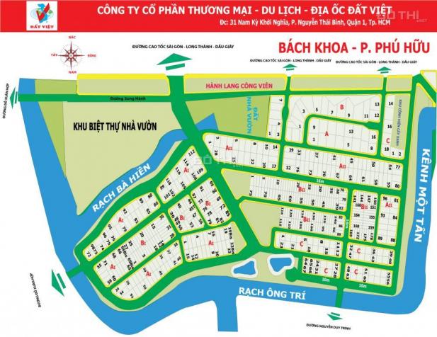Chuyên đất nền dự án quận 9, khu dân cư Bách Khoa, Phường Phú Hữu, lô mặt tiền sông vị trí đẹp 8134183