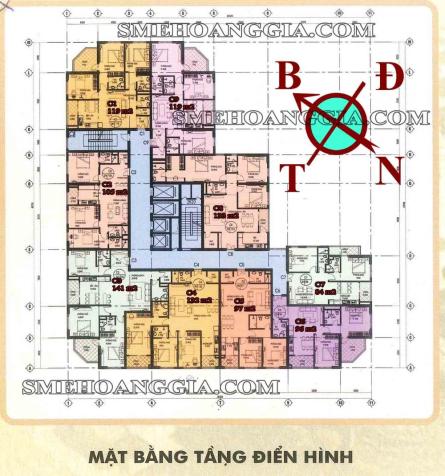 Tôi chính chủ cần bán chung cư SME Hoàng Gia, căn góc C9, DT 119m2, giá bán 16tr/m2, MTG 8203127