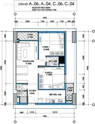 Căn hộ mặt tiền Phạm Văn Đồng 77m2, 2 PN giá 6tr/th. Lh 0938 074 818 8148050