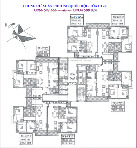Bán gấp căn hộ chung cư CT2 Xuân Phương, diện tích 93m2, giá 17 tr/m2, bao sang tên. LH: 0934568193 8354292