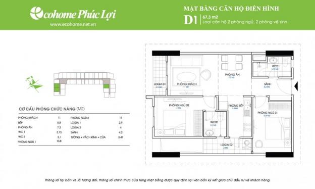 Chung cư Eco Home Phúc Lợi mặt tiền đẹp, thiết kế mới, giá chỉ từ 16,5 triệu/m2 8331617