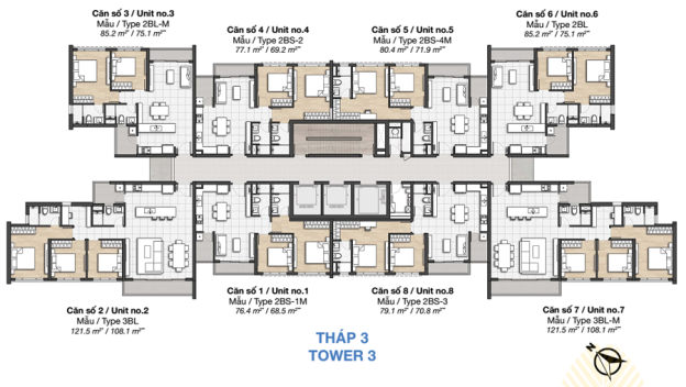 Chính chủ bán CH sân vườn dự án Palm Heights An Phú, quận 2. T3.25.03 85m2, 2PN, 2WC 8279966